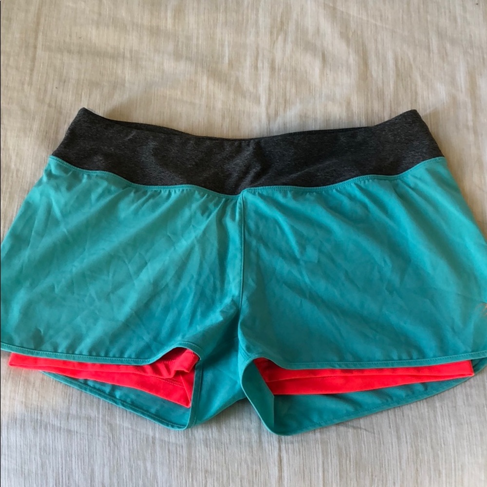 Blue/Pink Workout Shorts (built in spandex)